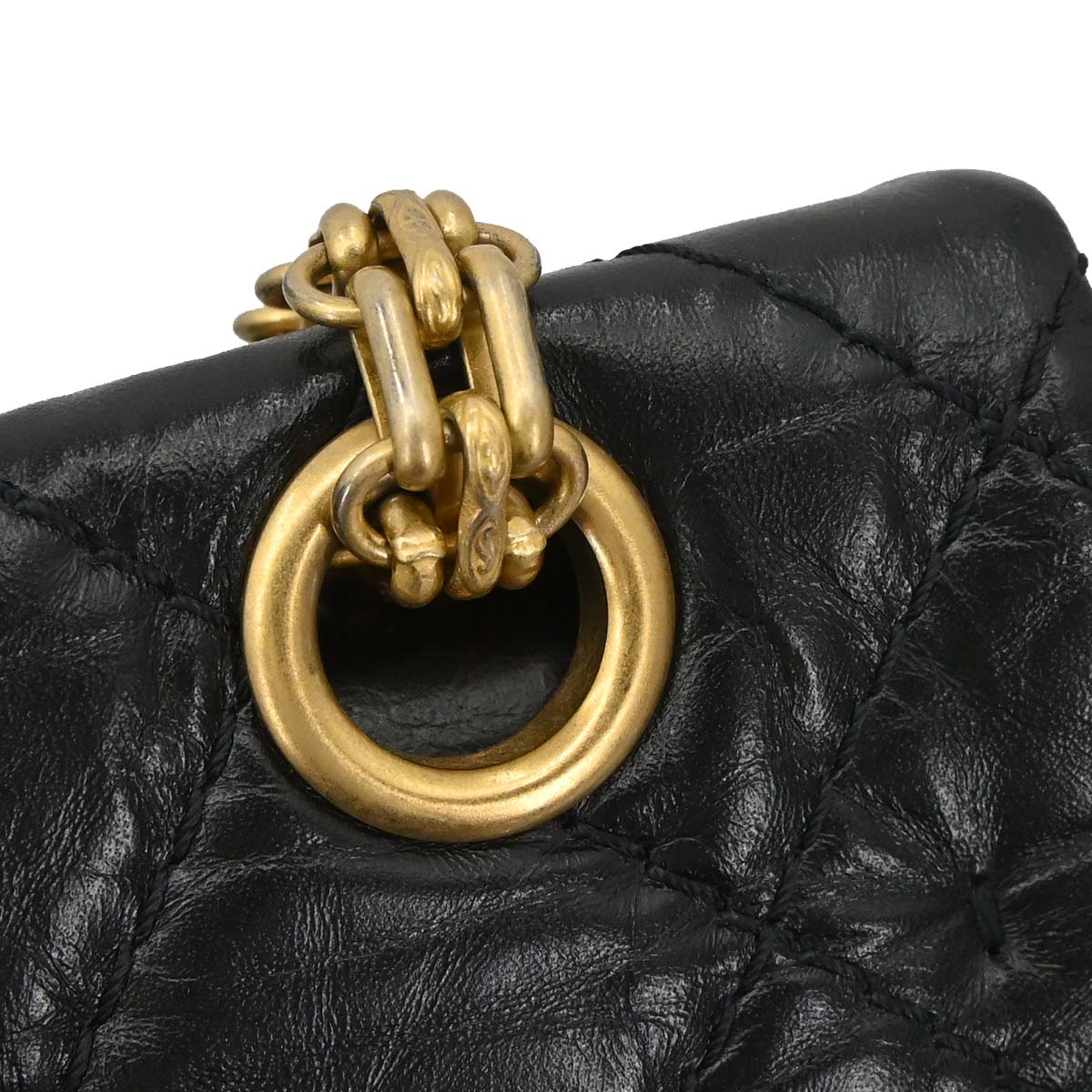 Chanel 2019 Black Calfskin 2.55 Classic Double Flap Shoulder Bag