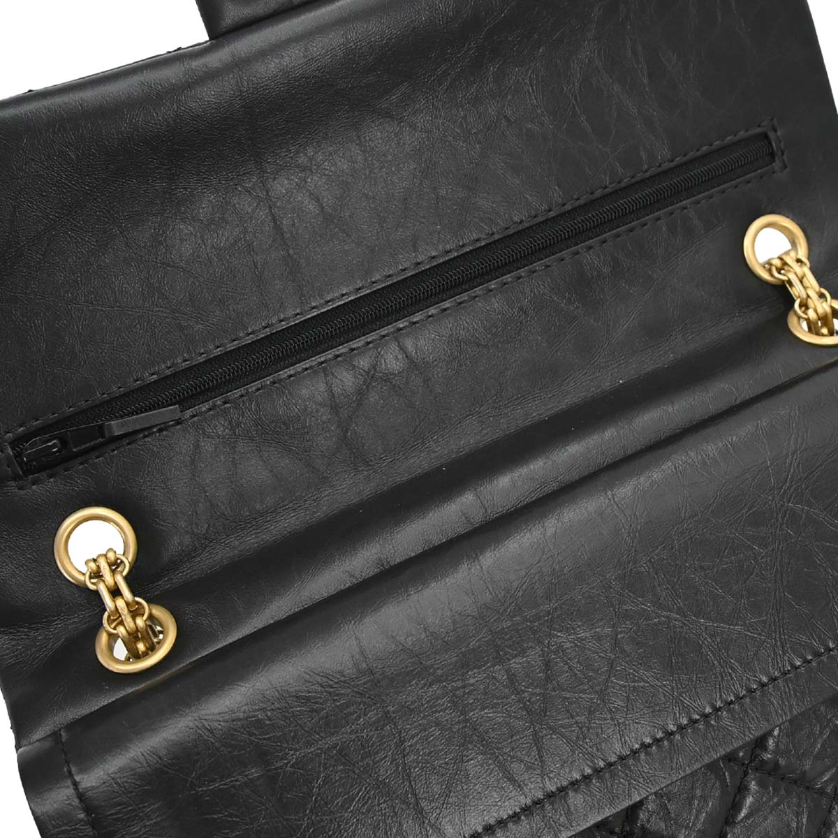 Chanel 2019 Black Calfskin 2.55 Classic Double Flap Shoulder Bag