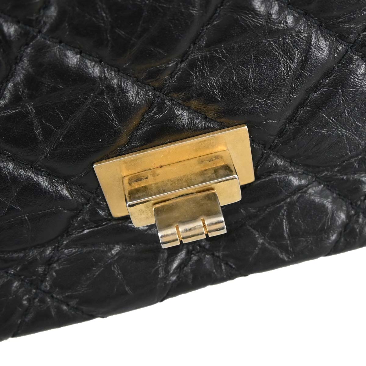 Chanel 2019 Black Calfskin 2.55 Classic Double Flap Shoulder Bag