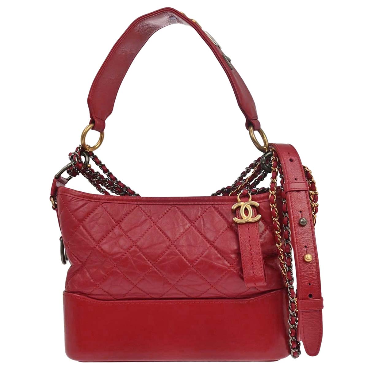 Chanel 2019-2020 Red Calfskin Medium Gabrielle 2way Handbag Shoulder Bag