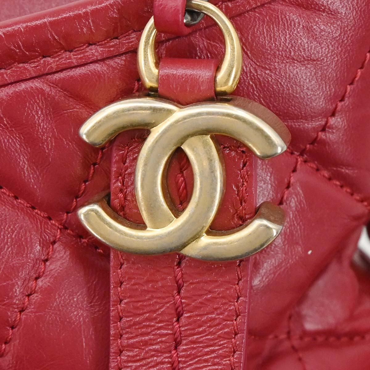 Chanel 2019-2020 Red Calfskin Medium Gabrielle 2way Handbag Shoulder Bag