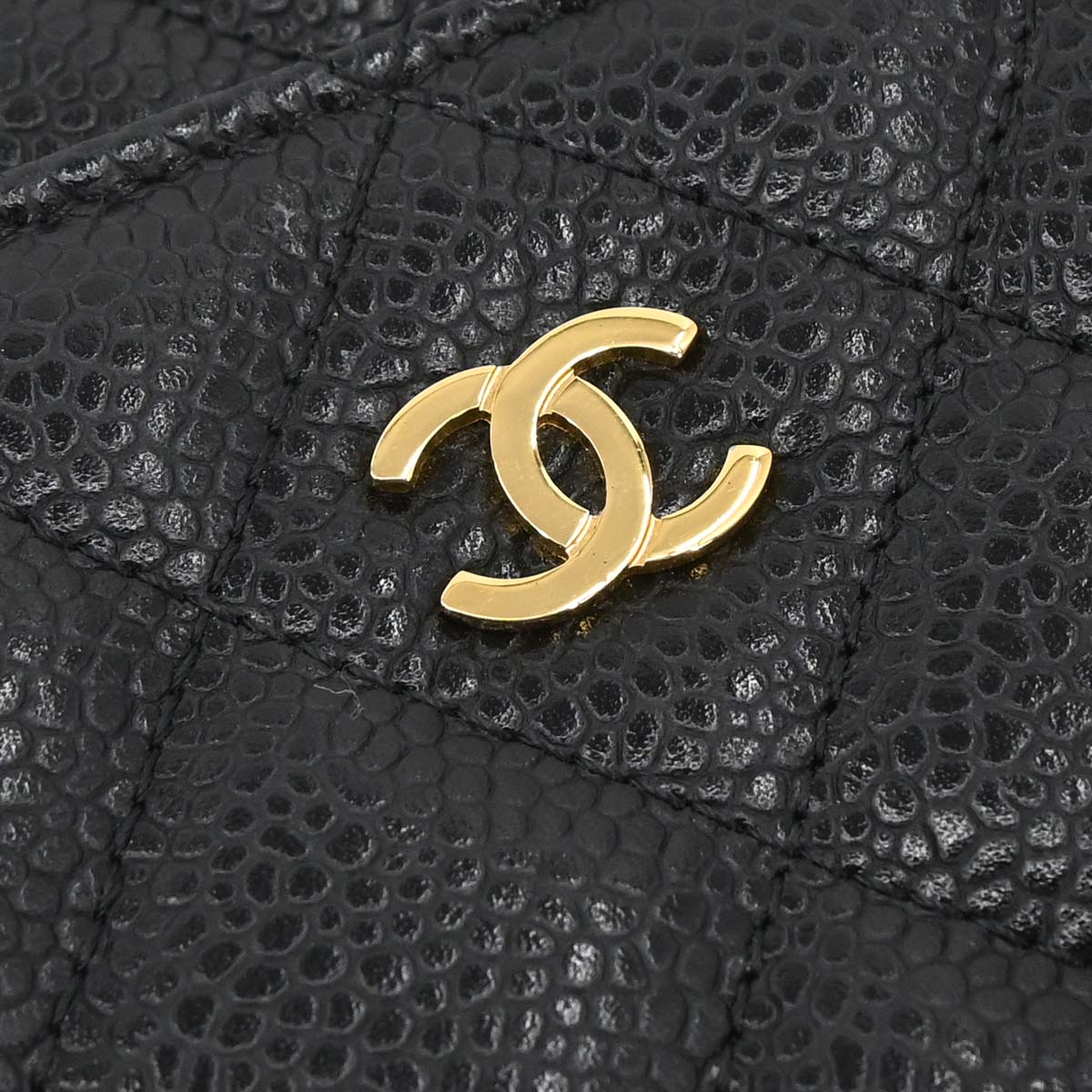 Chanel 2013-2014 Black Caviar Skin Classic WOC Wallet on Chain Shoulder Bag