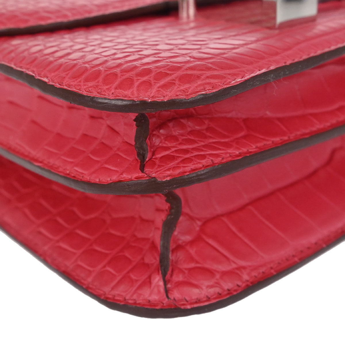 Hermes * Rose Extreme Alligator Constance 18 Shoulder Bag