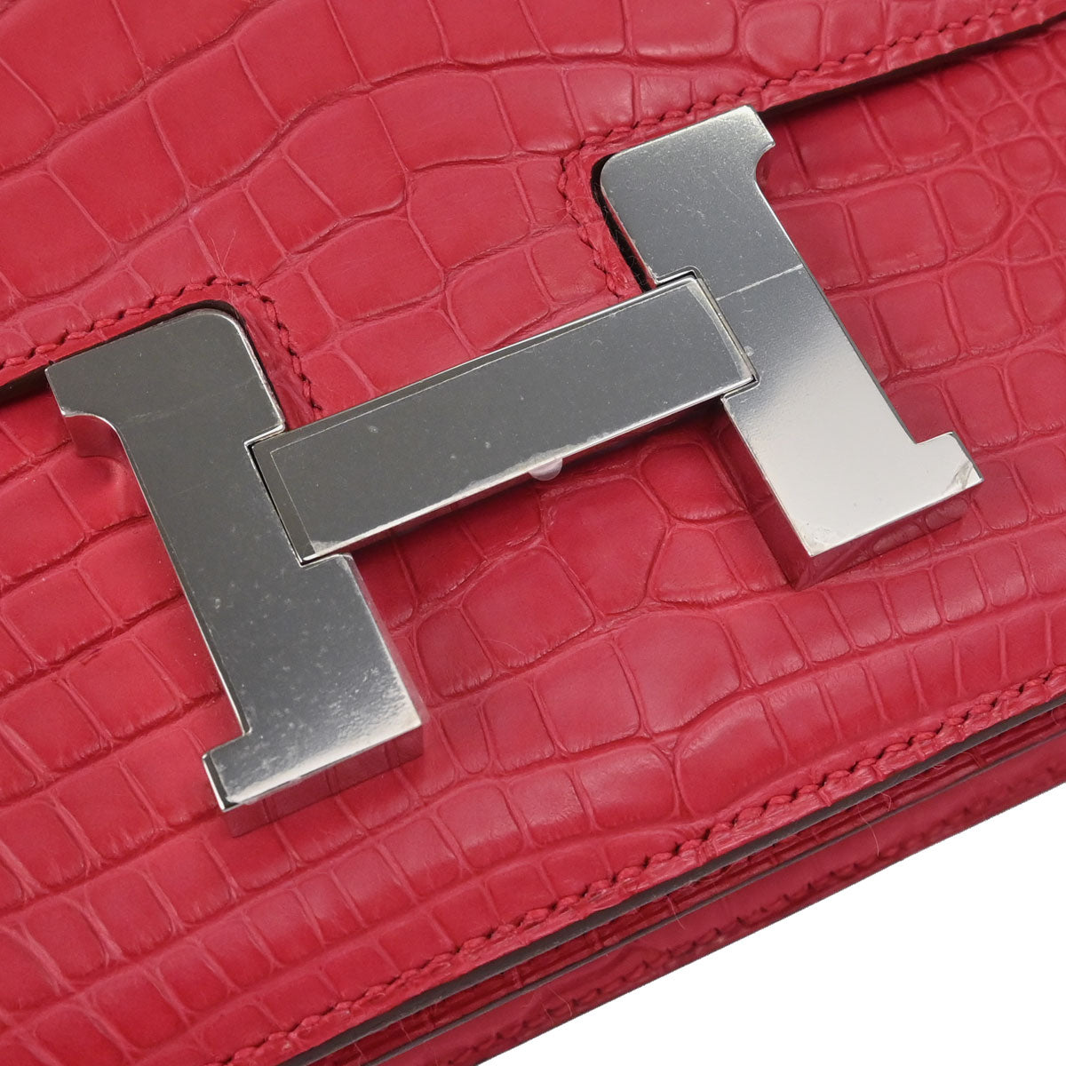 Hermes * Rose Extreme Alligator Constance 18 Shoulder Bag