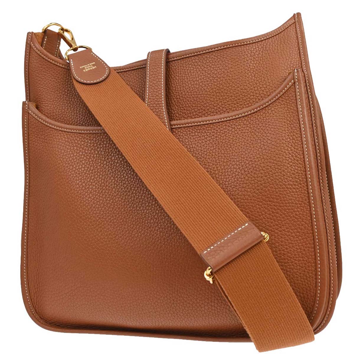 Hermes Gold Taurillon Clemence Evelyne 3 33 GM Shoulder Bag