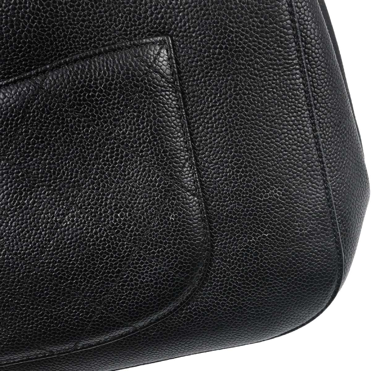 Chanel 2017 Black Caviar Skin Tote 2way Shoulder Handbag