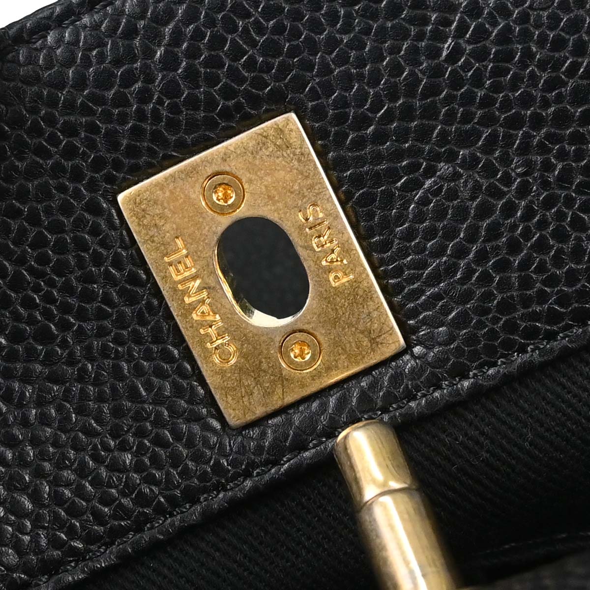 Chanel 2017 Black Caviar Skin Tote 2way Shoulder Handbag