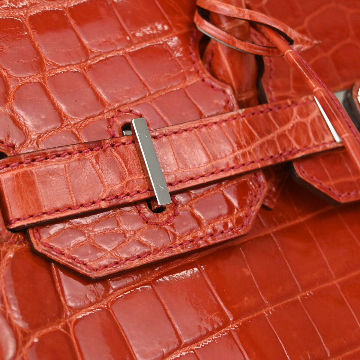 Hermes * Rouge Pivoine Niloticus Birkin 30 Handbag