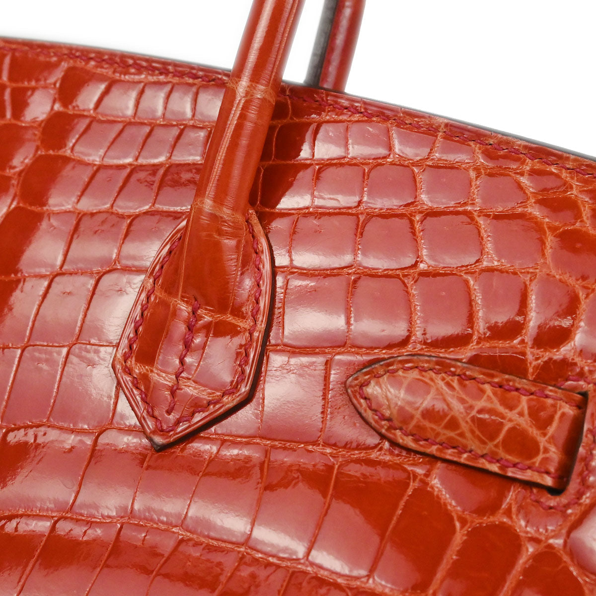 Hermes * Rouge Pivoine Niloticus Birkin 30 Handbag