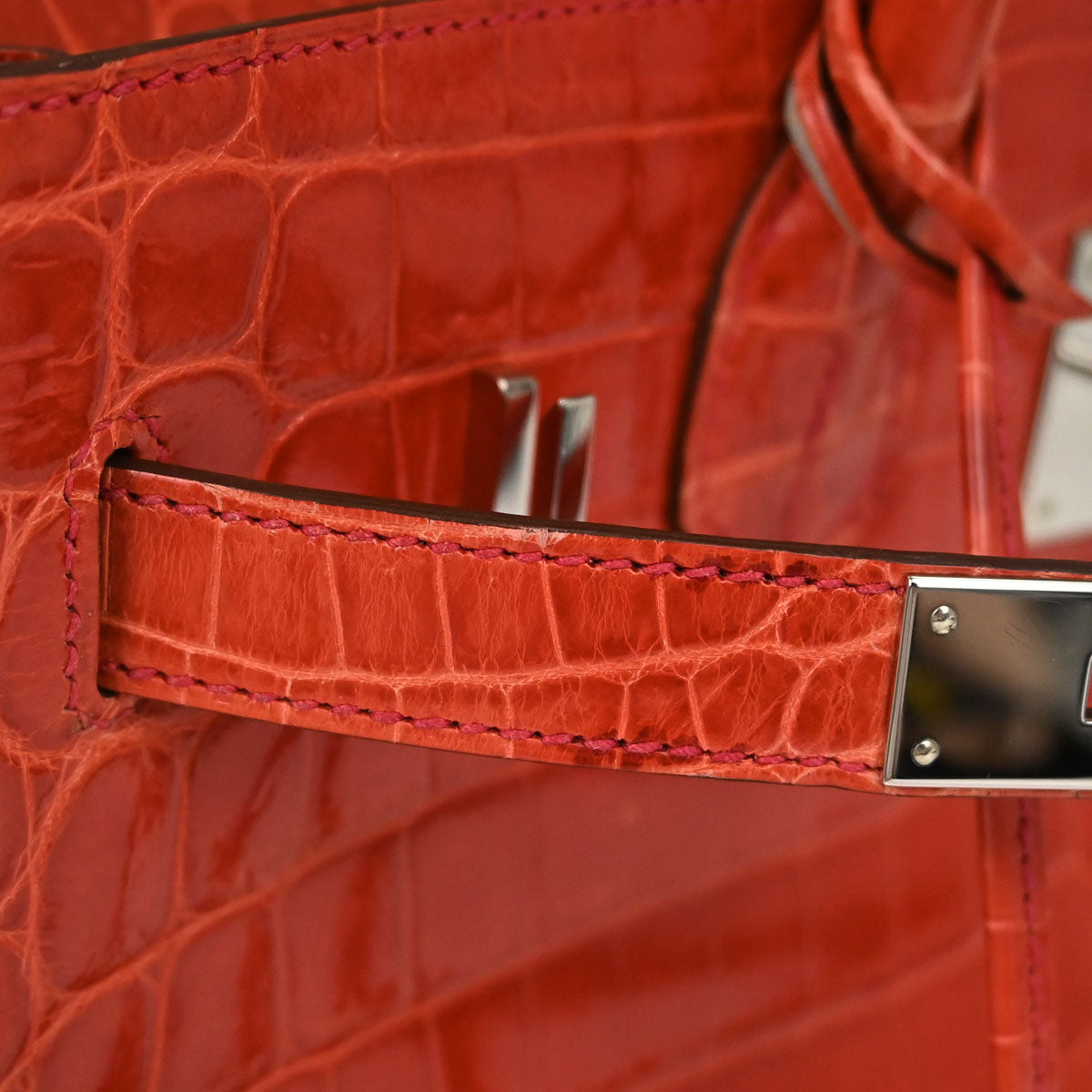 Hermes * Rouge Pivoine Niloticus Birkin 30 Handbag