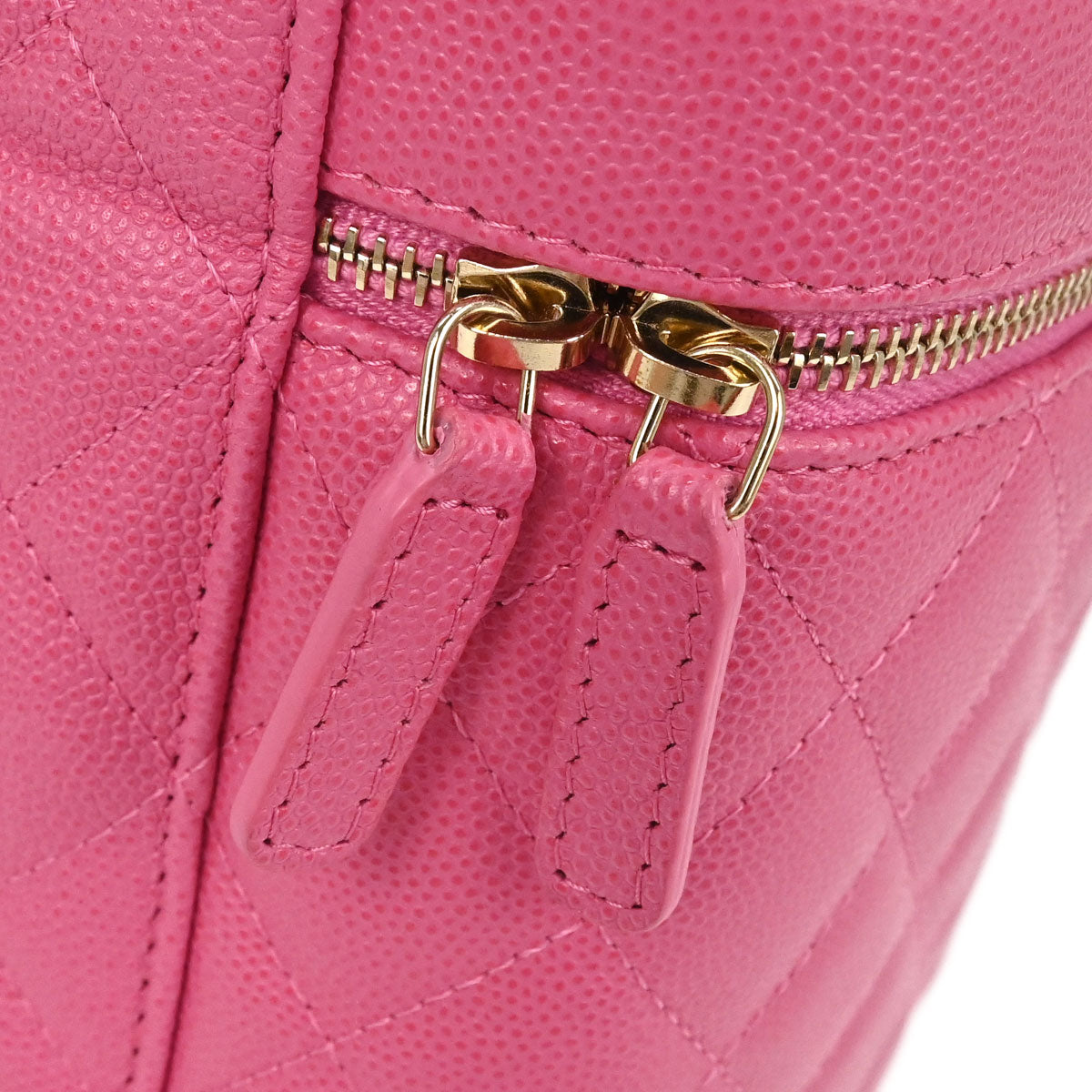 Chanel 2019 Pink Caviar Skin Vanity Handbag