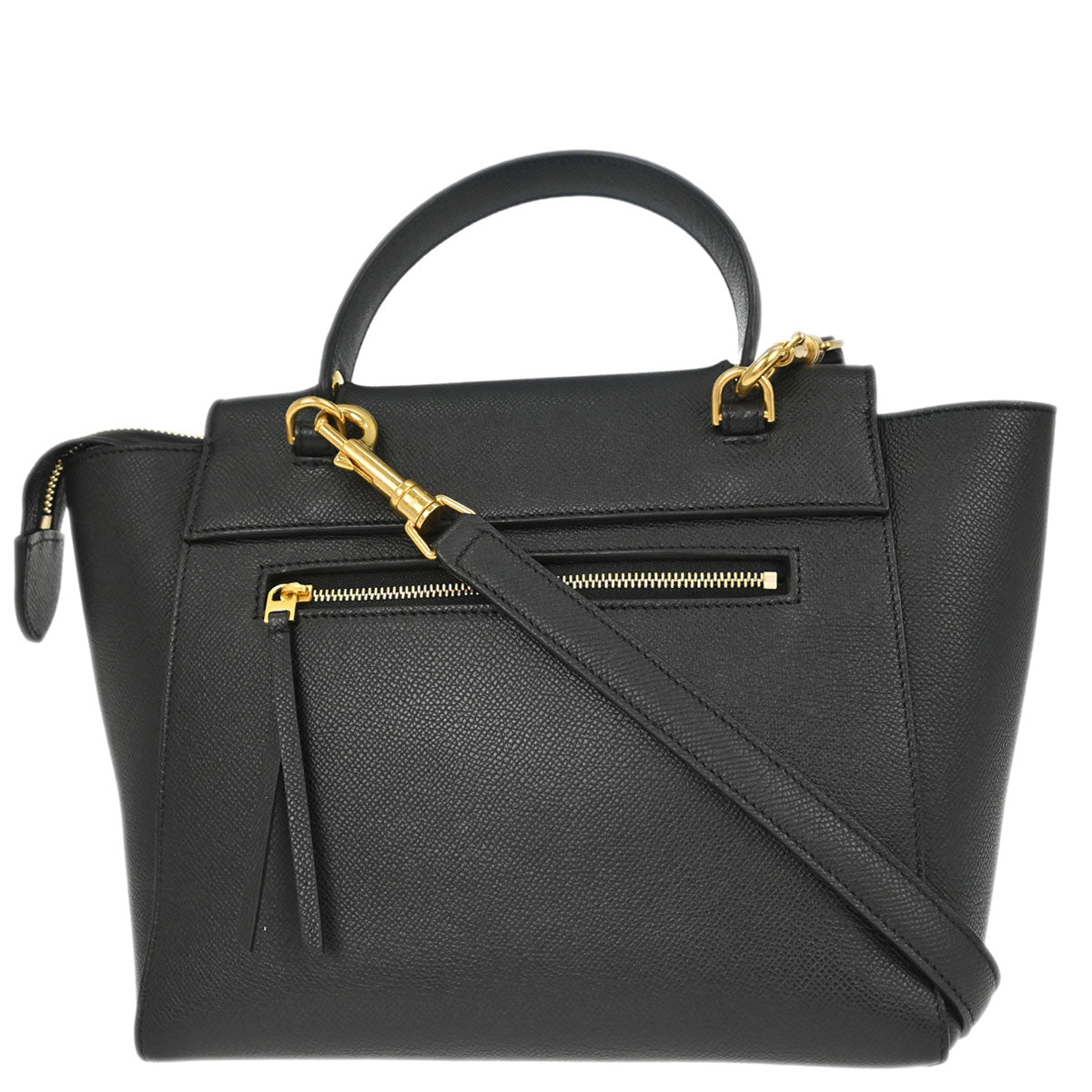 Celine Black Leather Belt Bag Micro 2way Shoulder Handbag