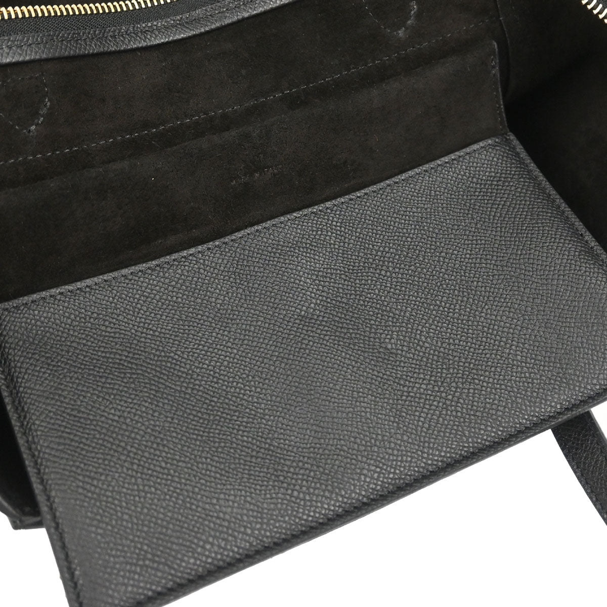 Celine Black Leather Belt Bag Micro 2way Shoulder Handbag