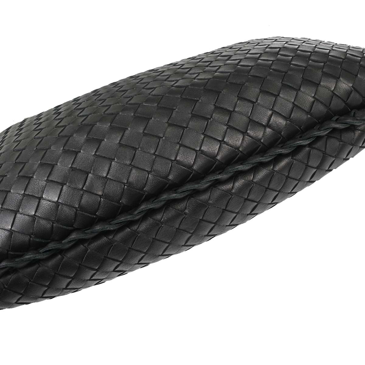 Bottega Veneta Black Lambskin Intrecciato Hobo Handbag