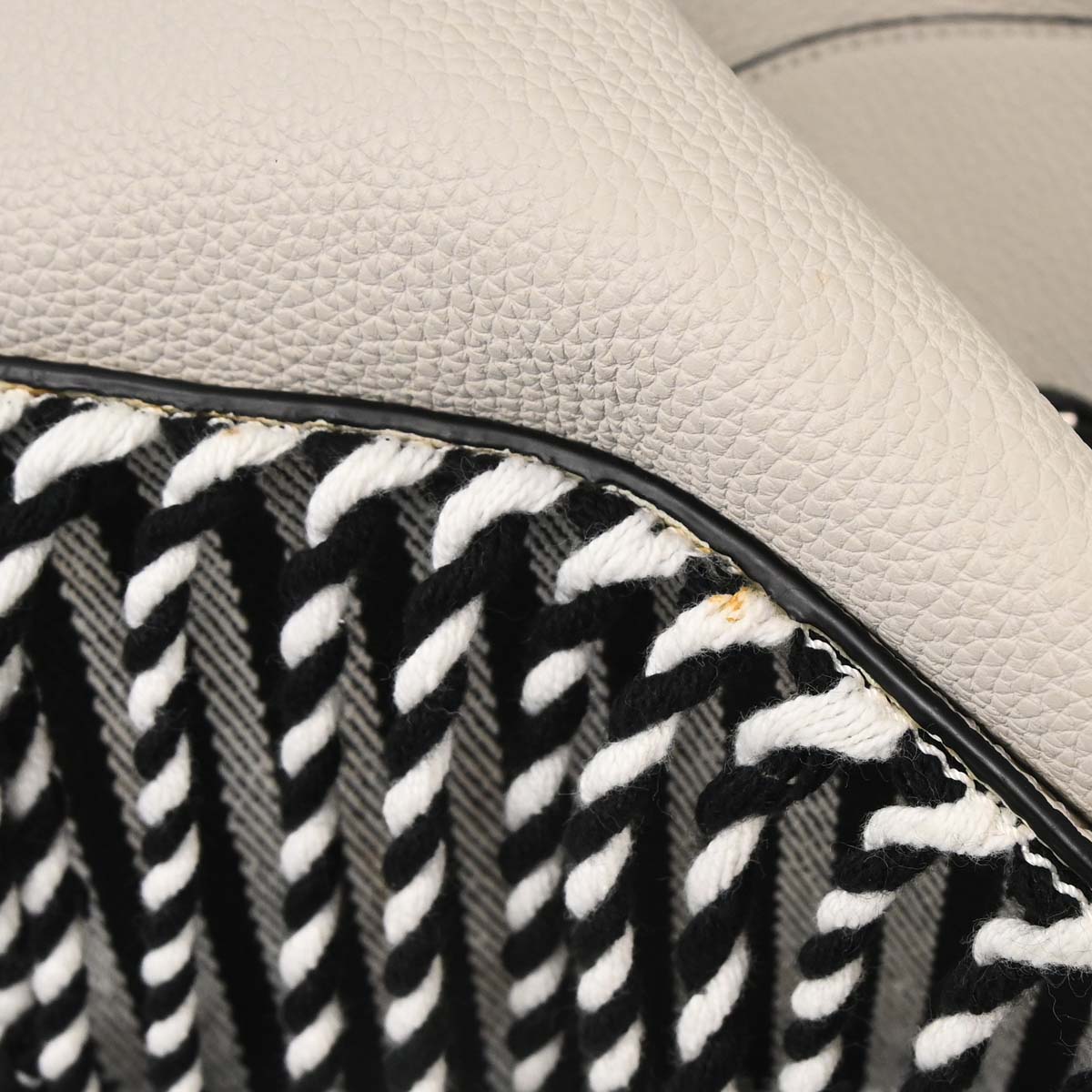 Loewe White Hammock Striped Fringe 2way Shoulder Tote Handbag