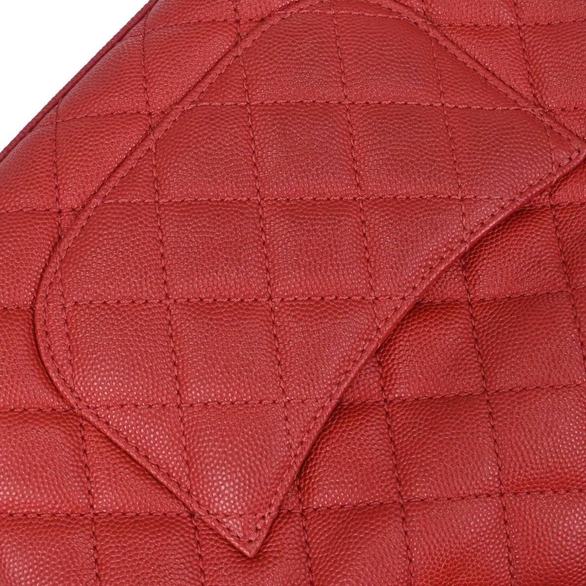 Chanel Red Caviar Skin Coco Handle 2way Shoulder Handbag