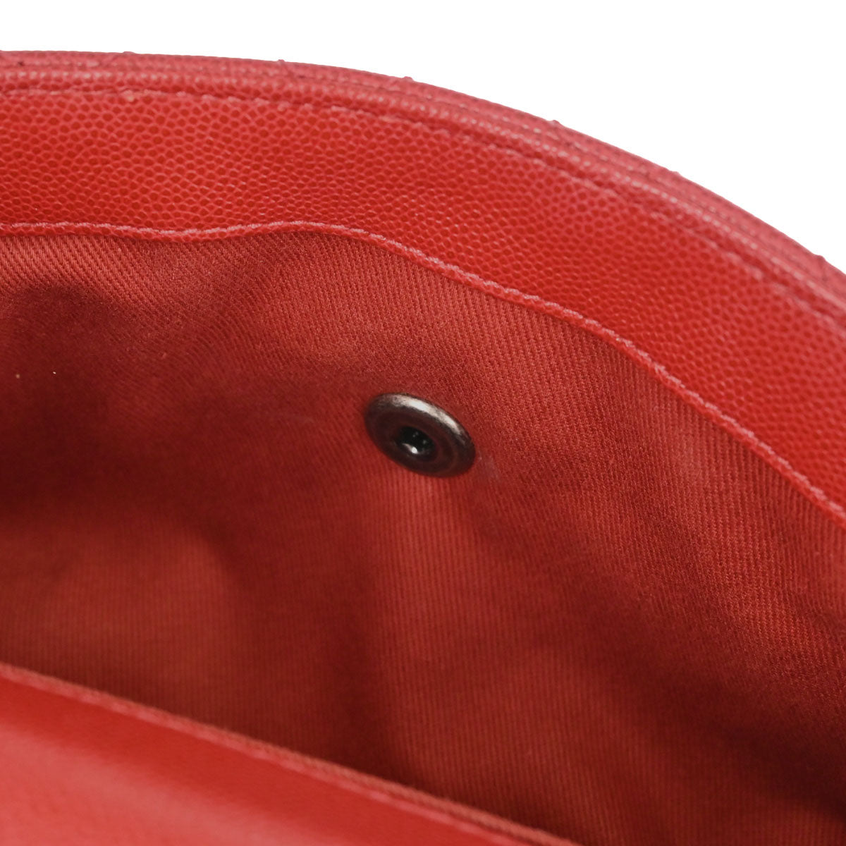 Chanel Red Caviar Skin Coco Handle 2way Shoulder Handbag