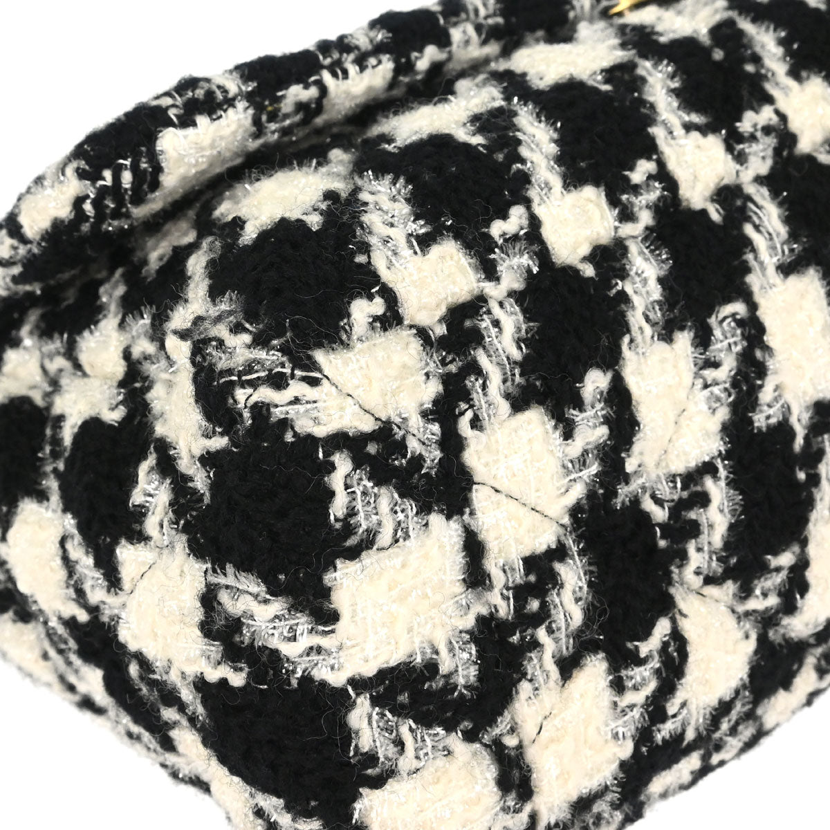 Chanel Black White Tweed Houndstooth Dix-neuf 19 Flap 2way Shoulder Handbag