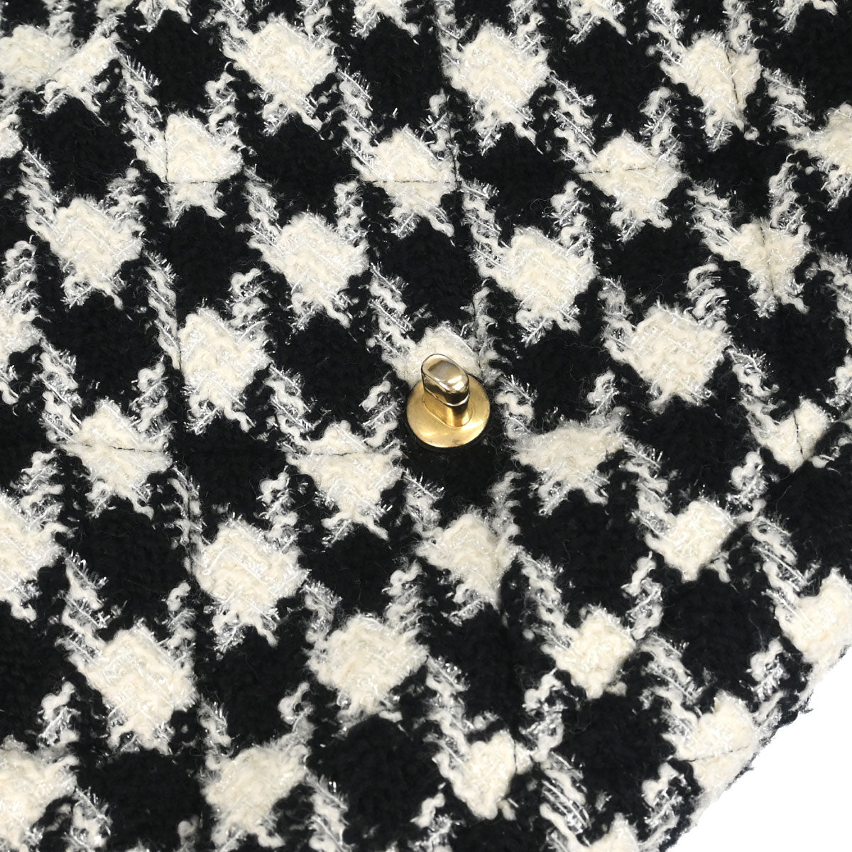 Chanel Black White Tweed Houndstooth Dix-neuf 19 Flap 2way Shoulder Handbag