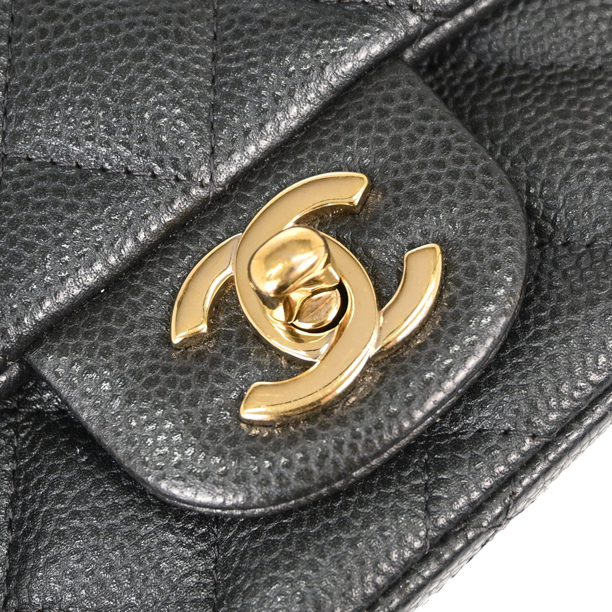 Chanel 2018 Gray Caviar Skin Mini Classic Square Flap Shoulder Bag 17