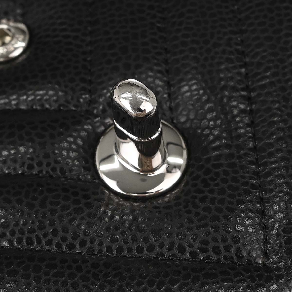 Chanel Black Caviar Skin Chevron Medium Classic Double Flap Shoulder Bag