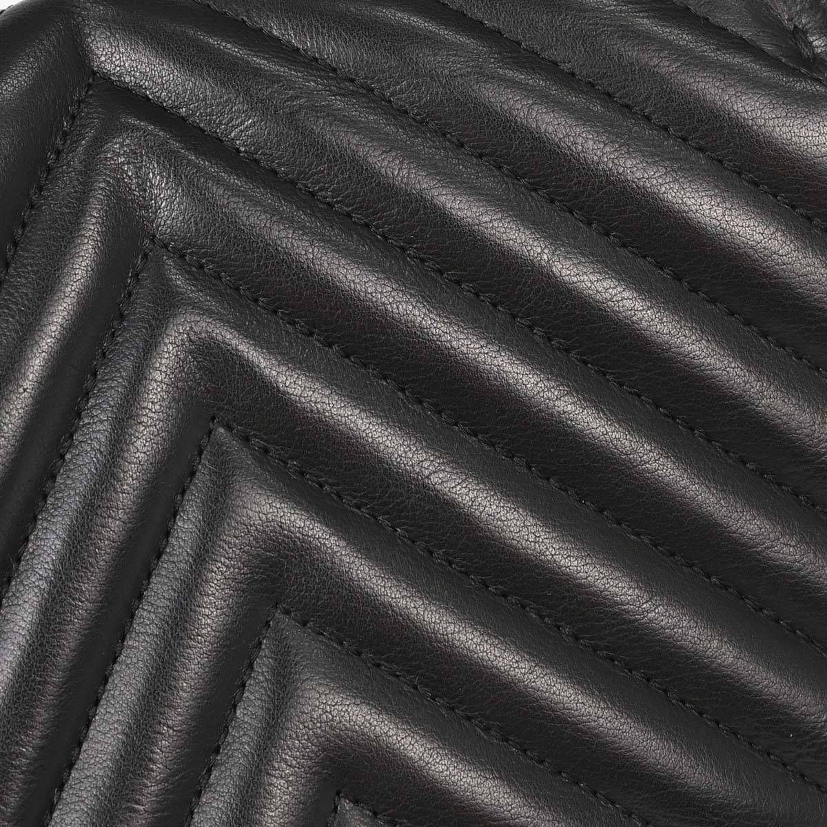 Chanel Black Lambskin Chevron Turnlock Mini Full Flap Shoulder Bag