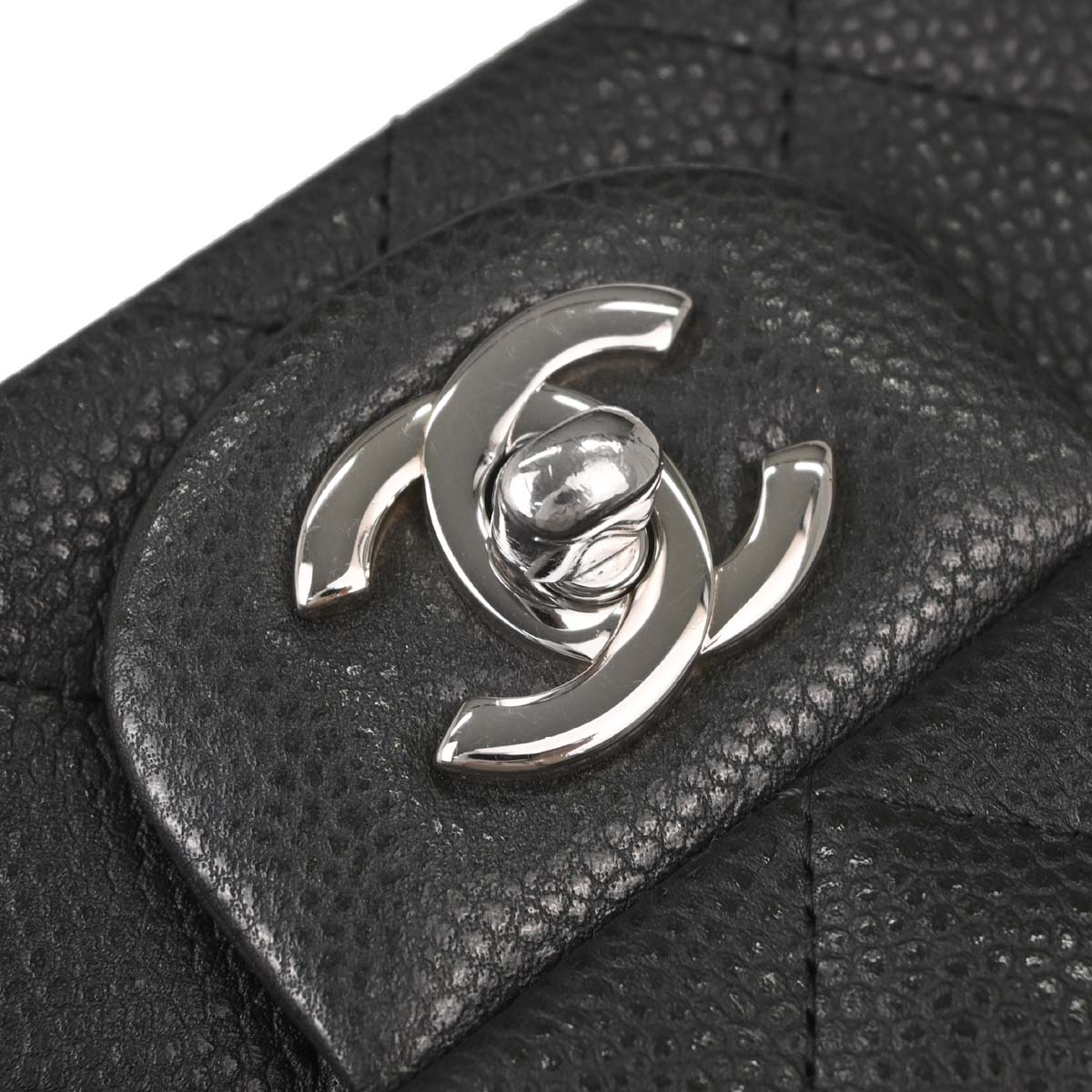 Chanel Gray Caviar Skin Mini Classic Square Flap Shoulder Bag 17