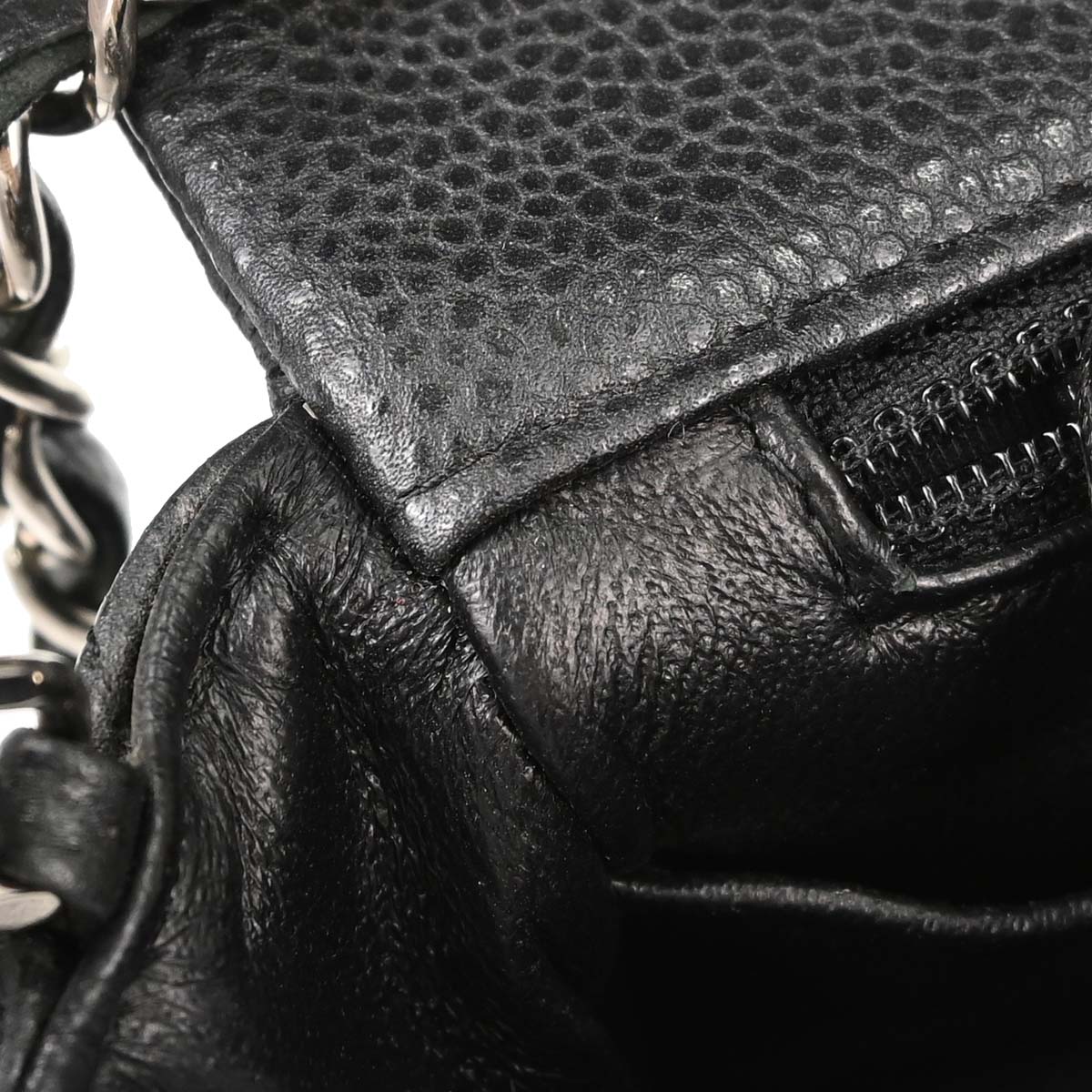 Chanel Gray Caviar Skin Mini Classic Square Flap Shoulder Bag 17