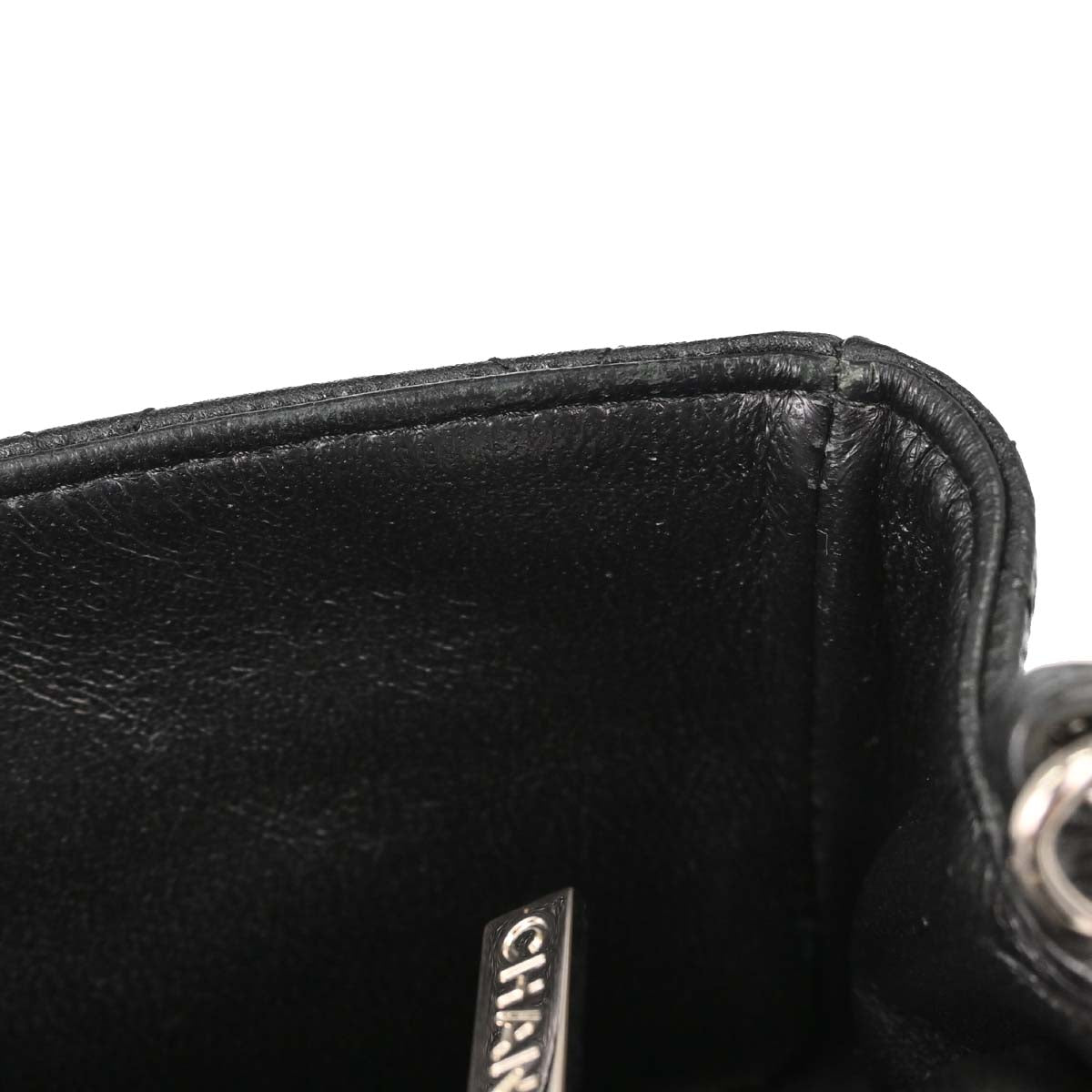 Chanel Gray Caviar Skin Mini Classic Square Flap Shoulder Bag 17