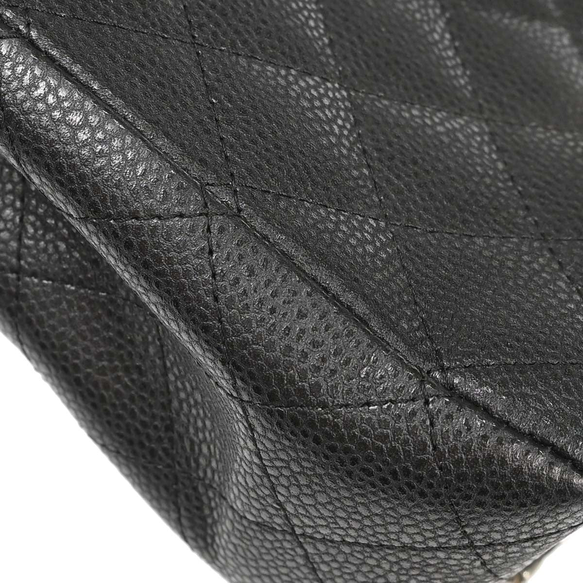 Chanel Gray Caviar Skin Mini Classic Square Flap Shoulder Bag 17