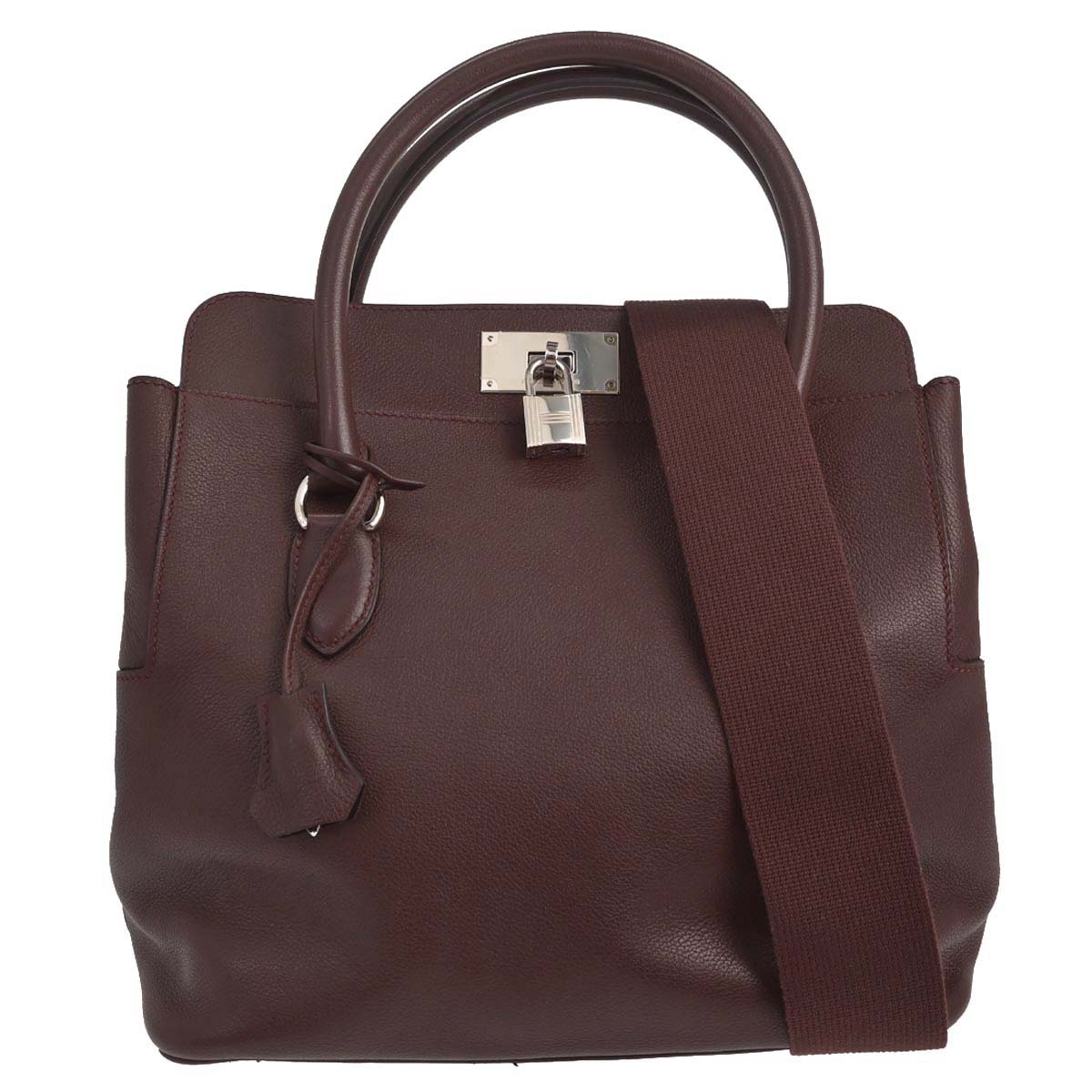 Hermes Bordeaux Evercolor Toolbox 26 2way Shoulder Handbag