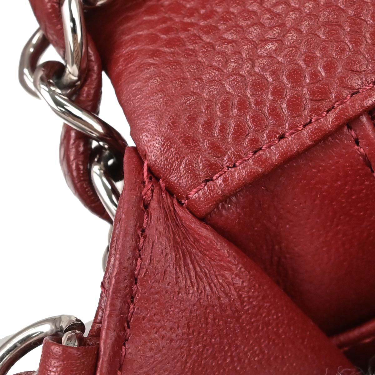 Chanel Burgundy Caviar Skin Mini Classic Square Flap Shoulder Bag 17