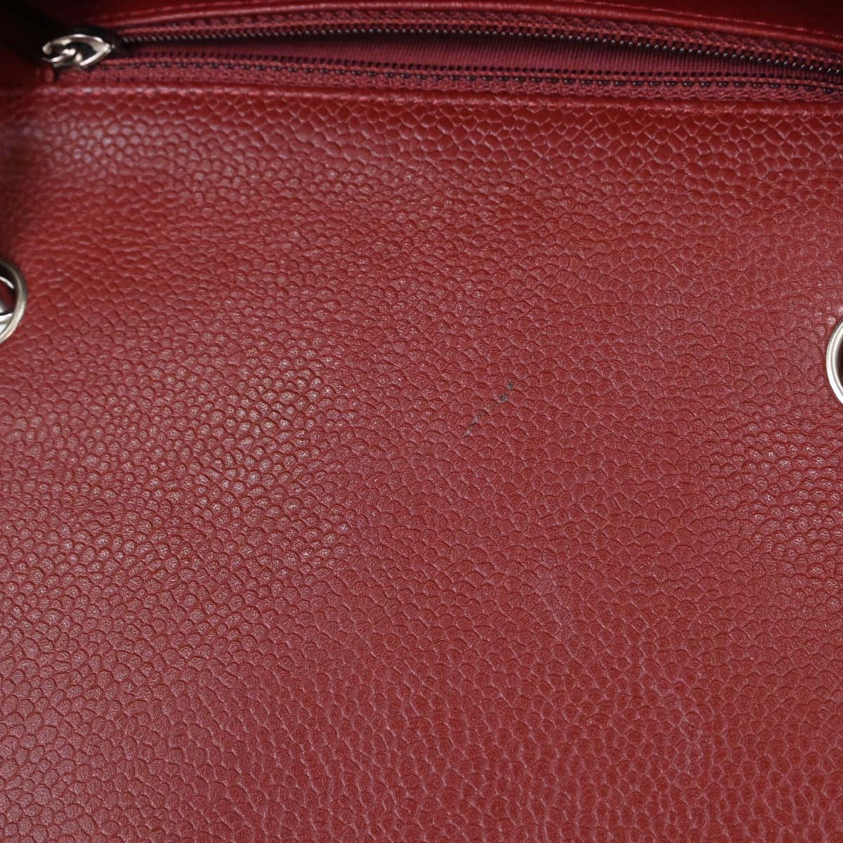 Chanel Burgundy Caviar Skin Mini Classic Square Flap Shoulder Bag 17