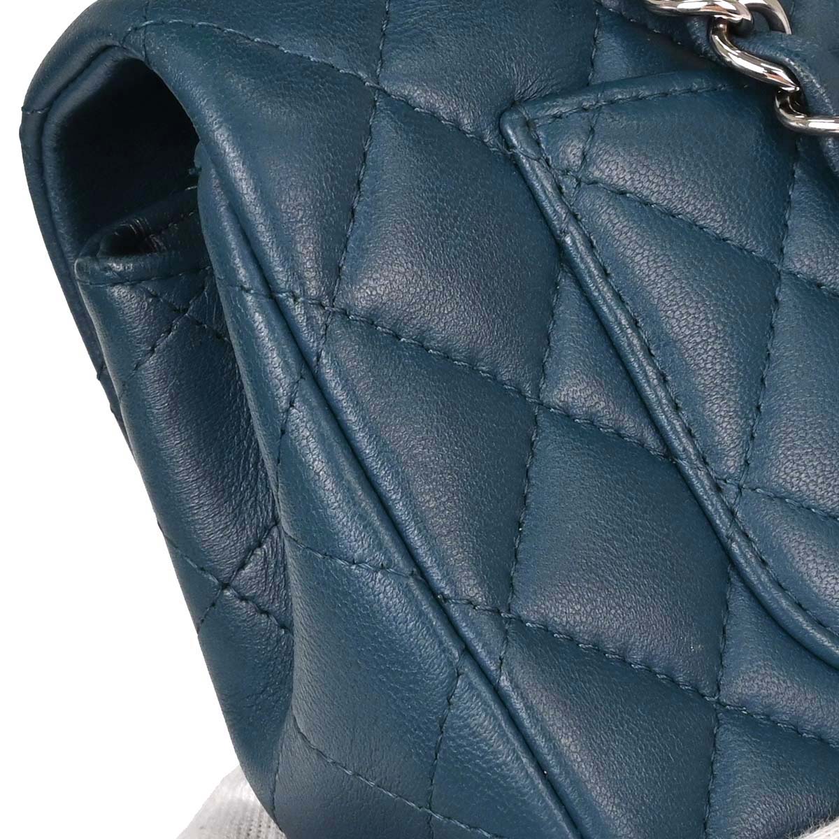 Chanel Blue Lambskin Single Flap Shoulder Bag
