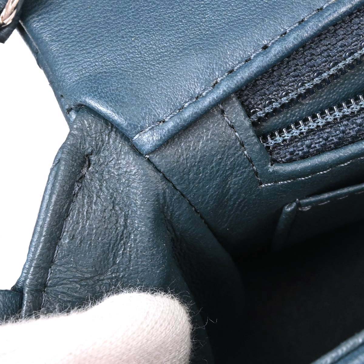 Chanel Blue Lambskin Single Flap Shoulder Bag