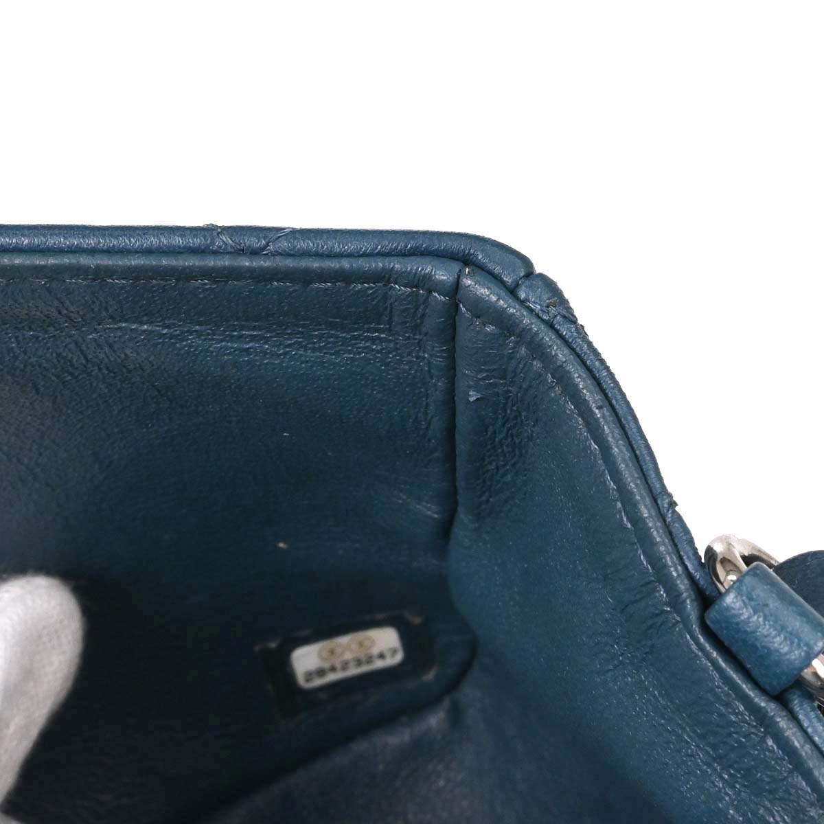 Chanel Blue Lambskin Single Flap Shoulder Bag