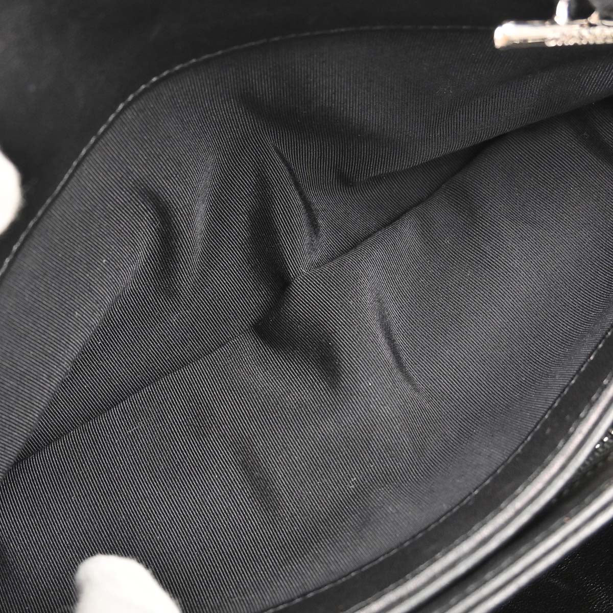Chanel 2010-2011 Black Patent Leather Small Just Bowling Mademoiselle Handbag