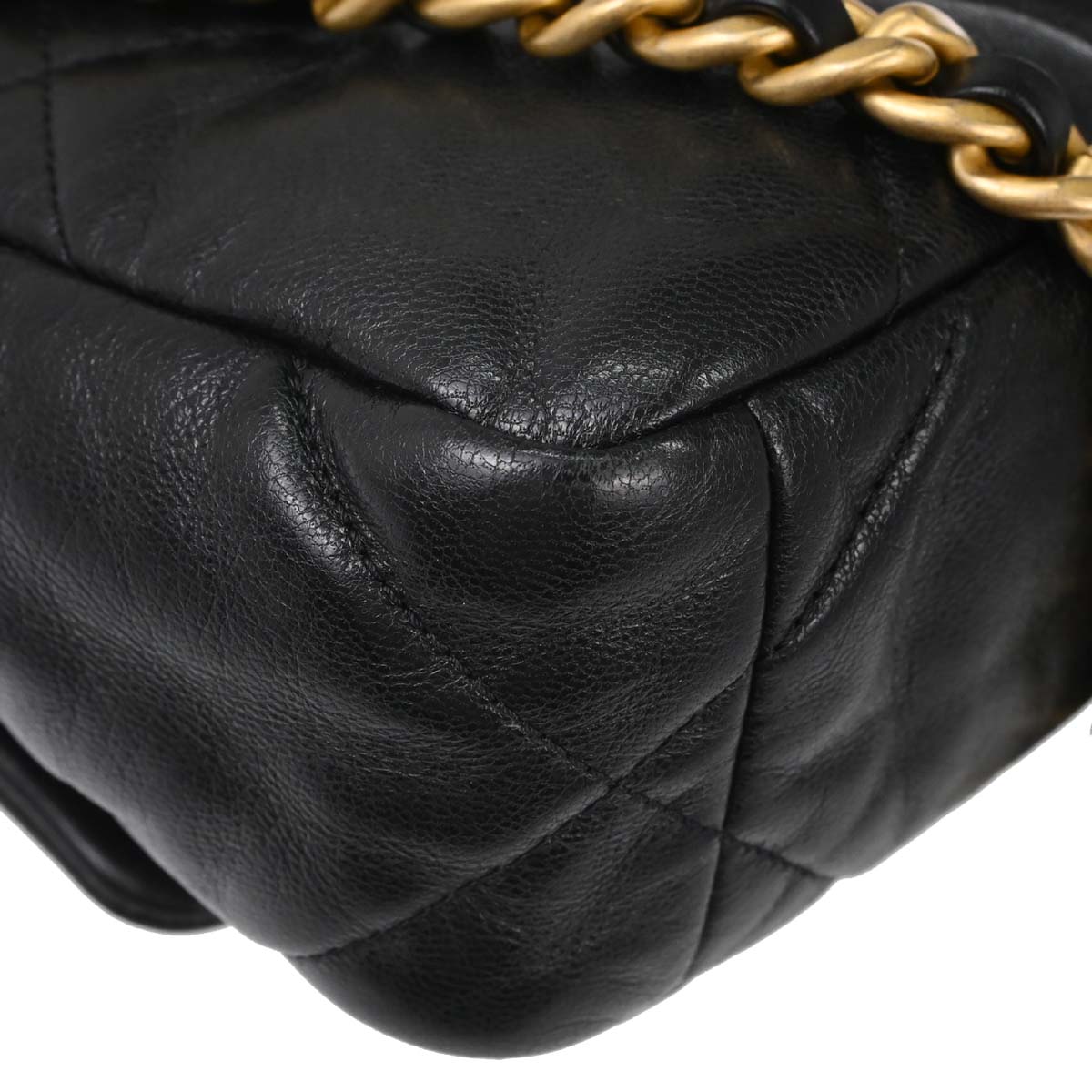 Chanel Black Lambskin Dix-neuf 19 Flap 2way Shoulder Handbag