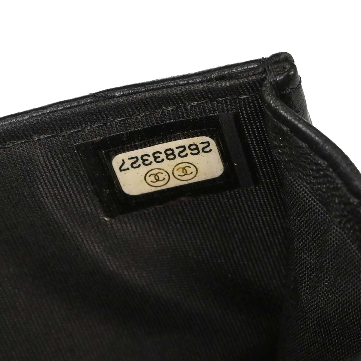 Chanel Black Lambskin Chevron CC Button Chain WOC Shoulder Bag