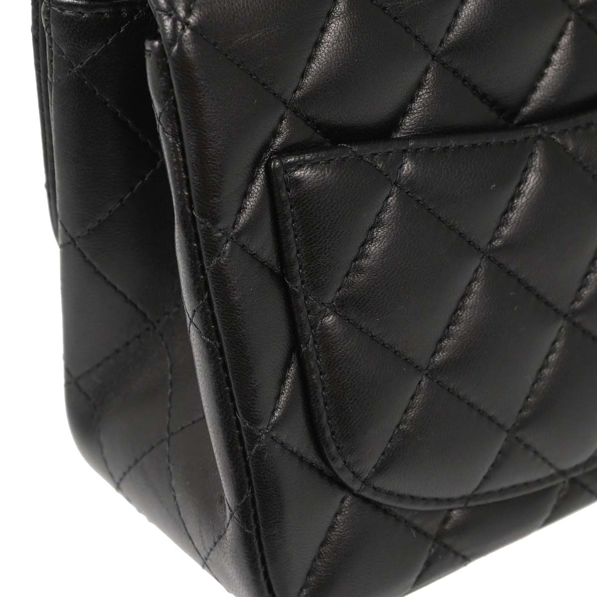 Chanel Black Lambskin Mini Classic Square Flap Shoulder Bag 17