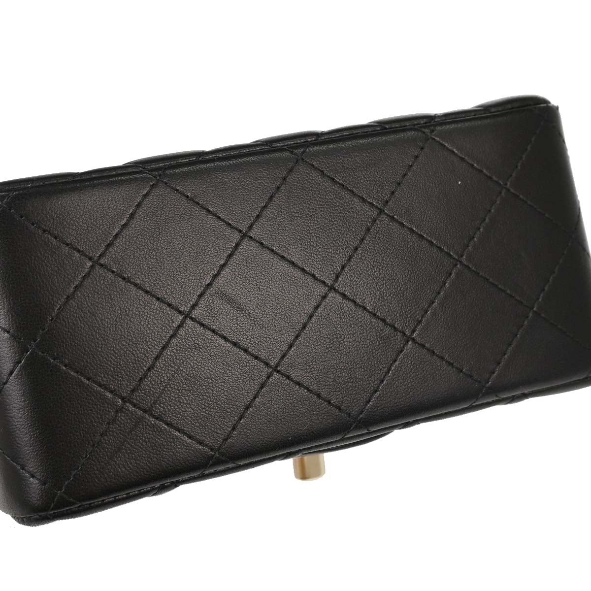 Chanel Black Lambskin Mini Classic Square Flap Shoulder Bag 17