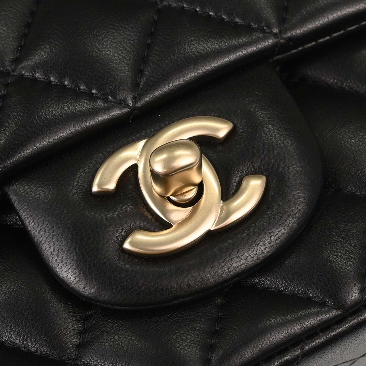 Chanel Black Lambskin Mini Classic Square Flap Shoulder Bag 17