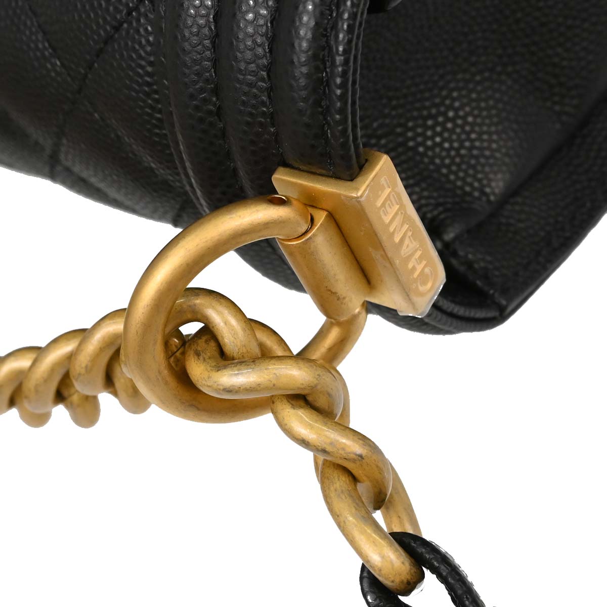 Boy Chanel 2018 Black Caviar Skin Small Chain Shoulder Bag
