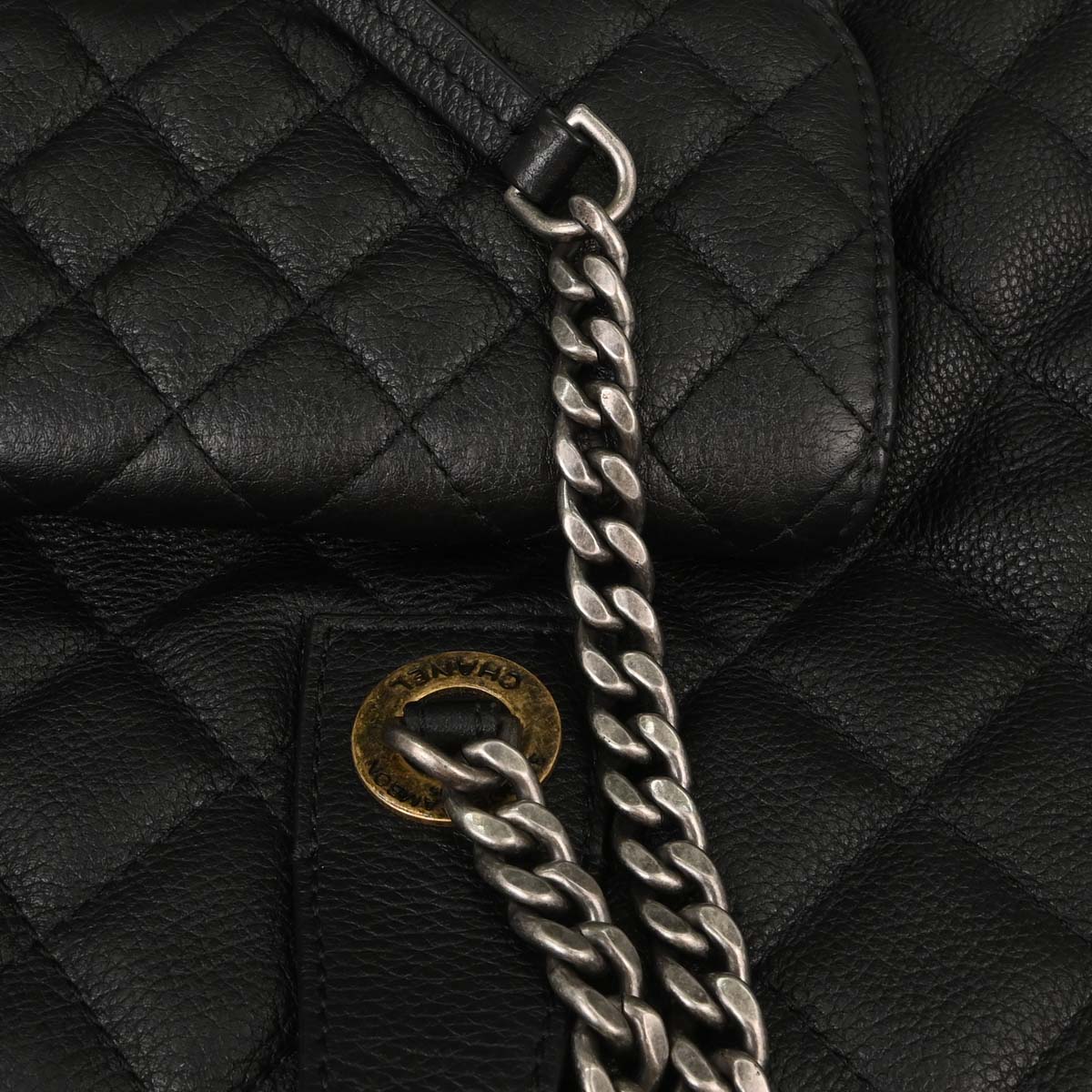 Chanel Black Calfskin Casual Pocket Tote 2way Shoulder Handbag