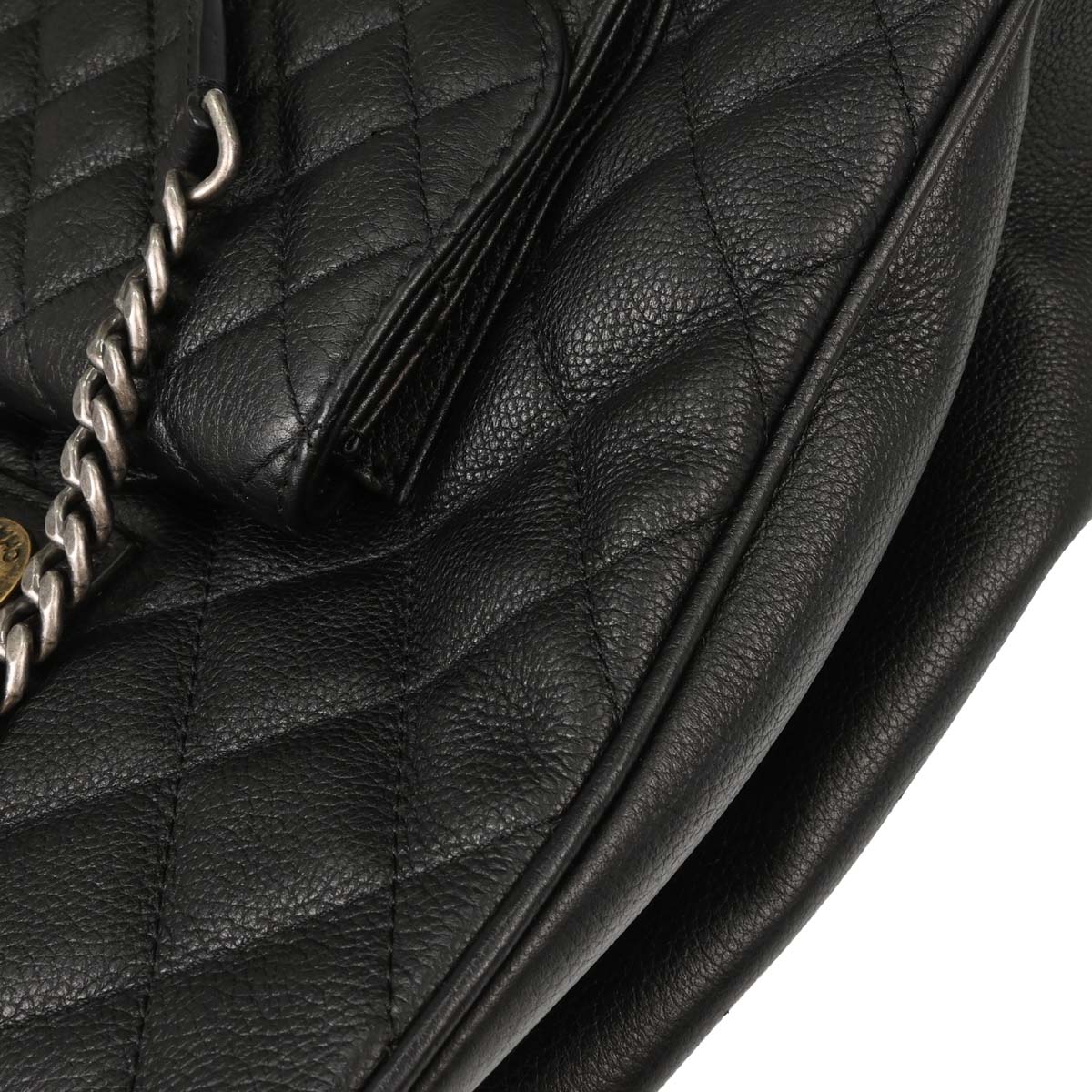 Chanel Black Calfskin Casual Pocket Tote 2way Shoulder Handbag