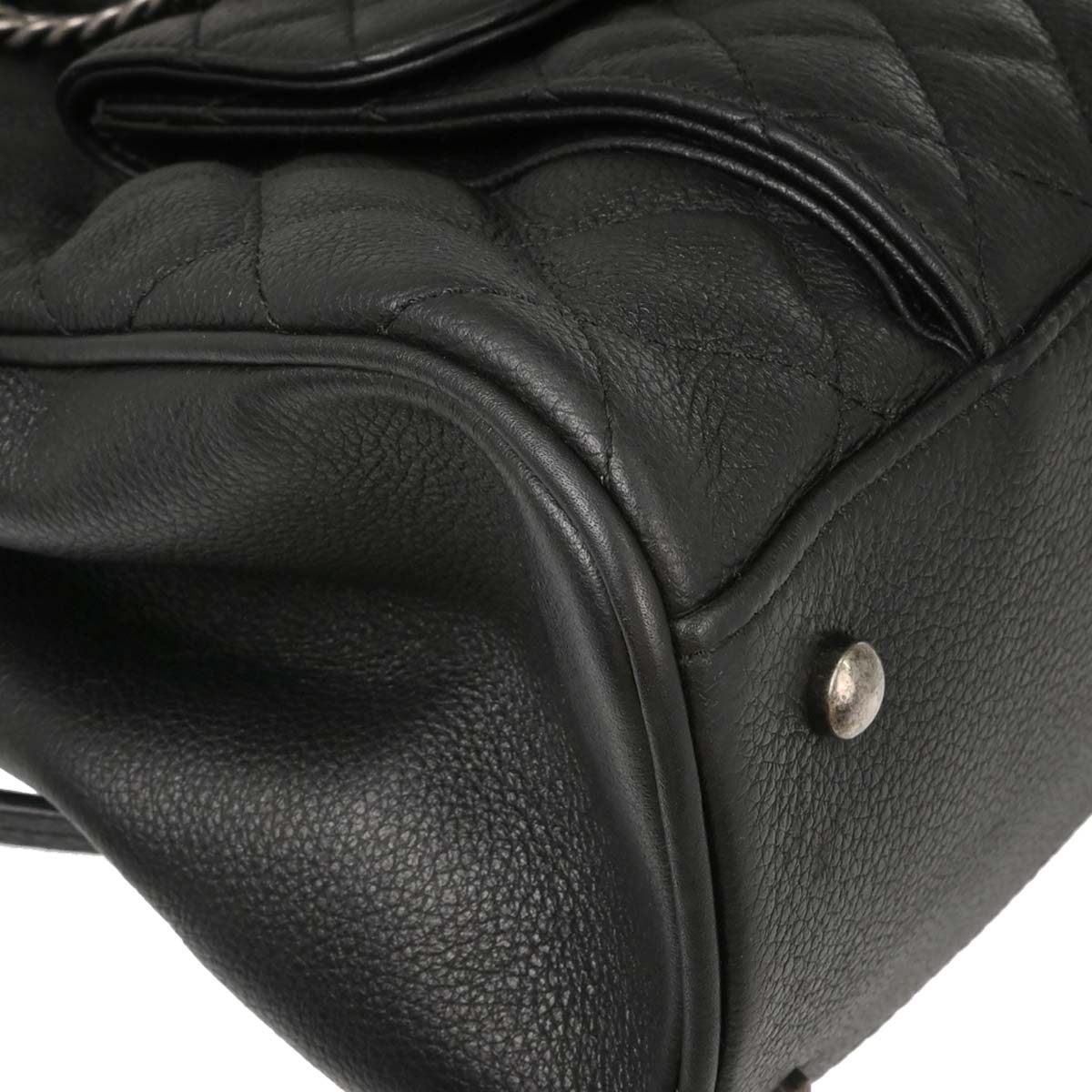 Chanel Black Calfskin Casual Pocket Tote 2way Shoulder Handbag