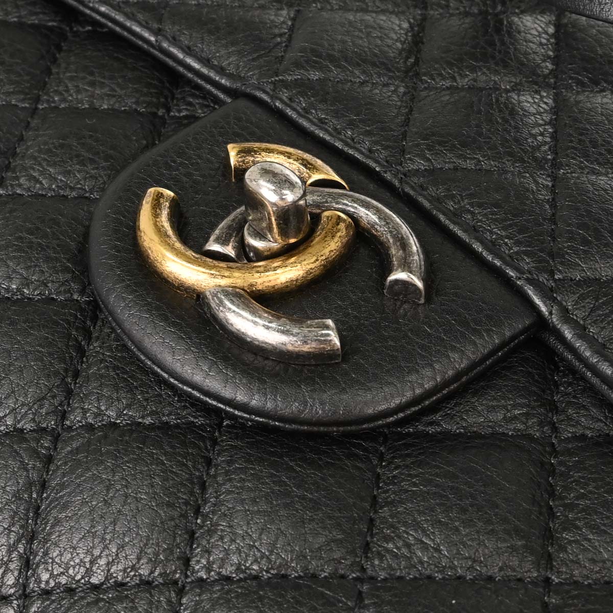 Chanel Black Calfskin Casual Pocket Tote 2way Shoulder Handbag