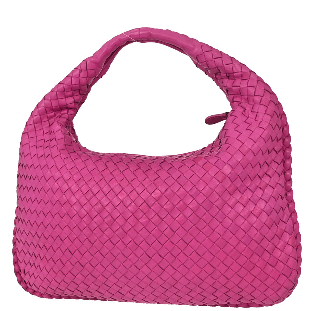 Bottega Veneta Pink Lambskin Intrecciato Hobo Handbag