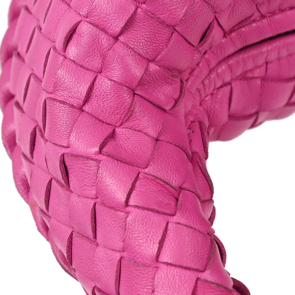 Bottega Veneta Pink Lambskin Intrecciato Hobo Handbag