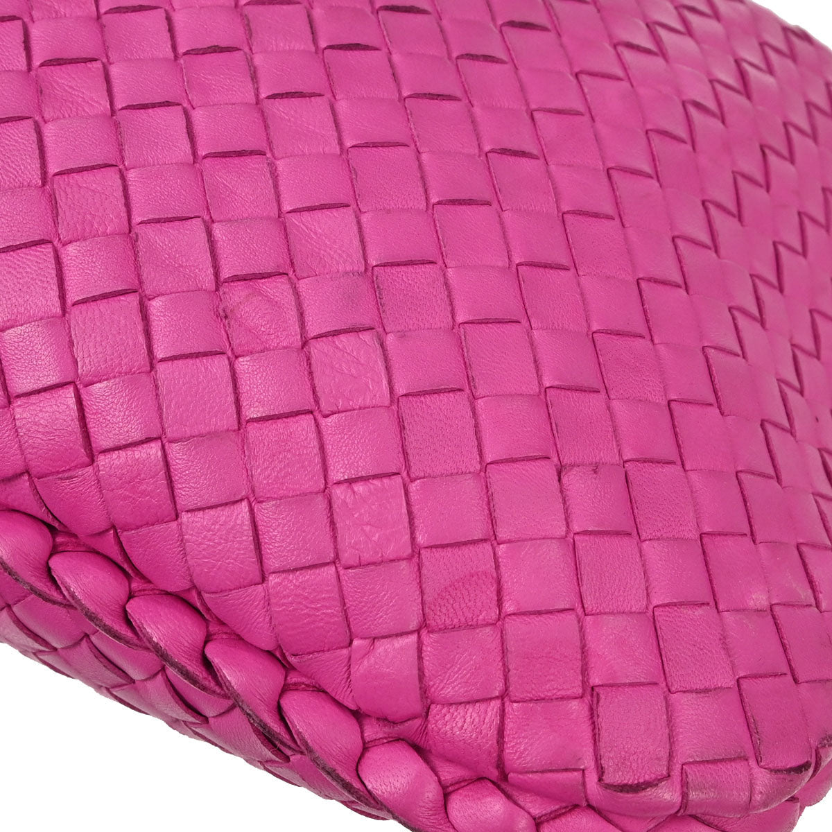 Bottega Veneta Pink Lambskin Intrecciato Hobo Handbag